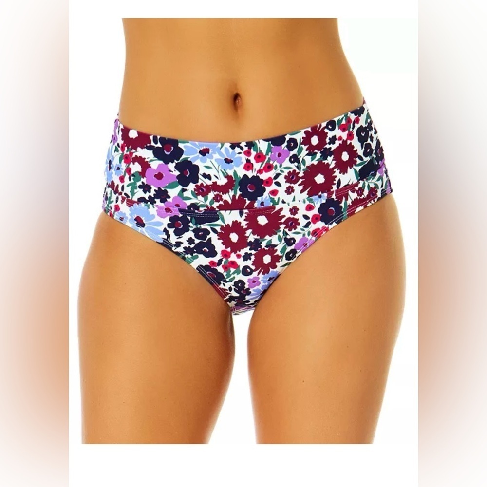 NWT  Anne Cole
Women's Printed Soft-Band Mid-Rise Bottoms large